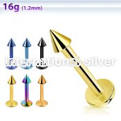 lbtcnm25 labrets lip rings anodized surgical steel 316l labrets chin