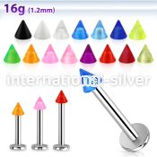 lbuvcn3 labrets lip rings surgical steel 316l with acrylic parts labrets chin