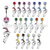 mcd358 belly rings surgical steel 316l belly button