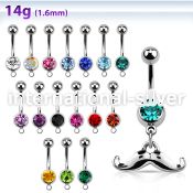 mcd517 belly rings surgical steel 316l belly button
