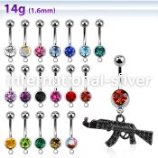 mcd631k belly rings surgical steel 316l belly button