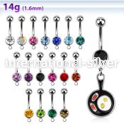 mcd646 belly rings surgical steel 316l belly button
