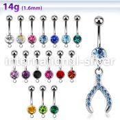 mcd669 belly rings surgical steel 316l belly button