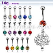 mcd697 belly rings surgical steel 316l belly button