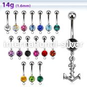mcd699 belly rings surgical steel 316l belly button