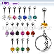 mcd733 belly rings surgical steel 316l belly button