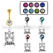 mdk572 belly rings anodized surgical steel 316l belly button