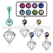mdk575 belly rings anodized surgical steel 316l belly button