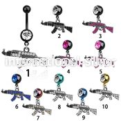 mdk631 belly rings anodized surgical steel 316l belly button