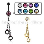 mdk652 belly rings anodized surgical steel 316l belly button