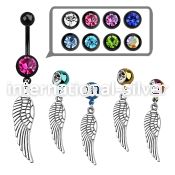 mdk653 belly rings anodized surgical steel 316l belly button