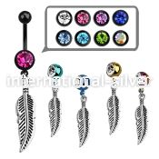 mdk654 belly rings anodized surgical steel 316l belly button