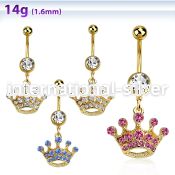 mdk703 belly rings anodized surgical steel 316l belly button