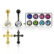 mdk756 belly rings anodized surgical steel 316l belly button