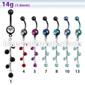 mdkdpr7 belly rings anodized surgical steel 316l belly button
