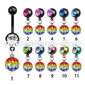 mdkfr8g belly rings anodized surgical steel 316l belly button