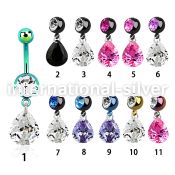 mdkz409 belly rings anodized surgical steel 316l belly button