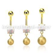 mgofot gold steel belly banana w opal  8mm frosted ball