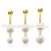 mgoopb gold steel belly banana w opal  8mm opal ball