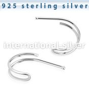nbvcu sterling silver nose bone double wire curved shape