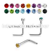 nlc surgical steel nose stud 2mm round gem