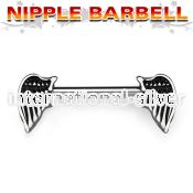 npsh16 straight barbells surgical steel 316l nipple