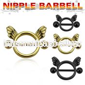npt3 straight barbells anodized surgical steel 316l nipple