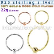 ns05 nose hoop silver 925 nose