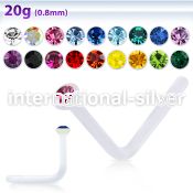 nsac2 l shape nose studs acrylic body jewelry nose
