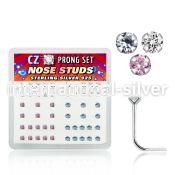 nsczbxm l shape nose studs silver 925 nose
