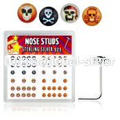nslgx2 l shape nose studs silver 925 nose