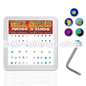 nsmabm l shape nose studs silver 925 nose