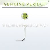 nspge4 l shape nose studs silver 925 nose