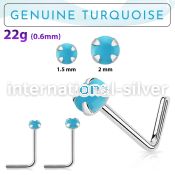 nspge7 l shape nose studs silver 925 nose