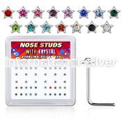 nsstxm l shape nose studs silver 925 nose