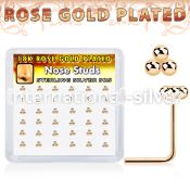 nstsv36r rose gold plating silver l nose studs balls 36pcs