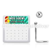 nwsv15bx box of silver nose screws, 20g w 1.5mm ball shaped top