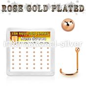 nwxrsb box w 52 rose gold plated silver nose screw w 1.5mm ball