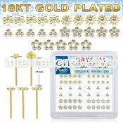 nybxm7cg 18k gold silver bend it to fit nosestuds 22g flower