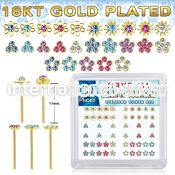 nybxm7mg 18k gold silver bend it to fit nosestuds 22g flower