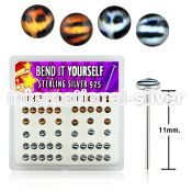 nylgx6 bend it to fit nose studs silver 925 nose