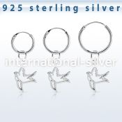 phod42 925 silver ear ring ear stud piercing