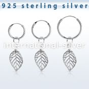 phod43 925 silver ear ring ear stud choose  piercing