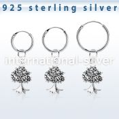 phod45 925 silver ear ring ear stud choose piercing