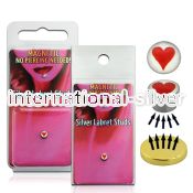 pkml10 fake illusion body jewelry silver 925 belly button