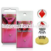 pkml11 fake illusion body jewelry silver 925 belly button