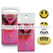 pkml5 fake illusion body jewelry silver 925 belly button