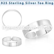 pt510 silver adjustable toe ring smooth