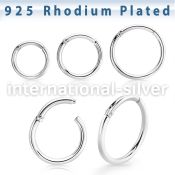 rhsegh18 rhodium plating silver hinged segment hoopr 18g