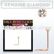 rscdb2 genuine diamond 14karat rose gold nose screw stud 2mm prong set round diamond